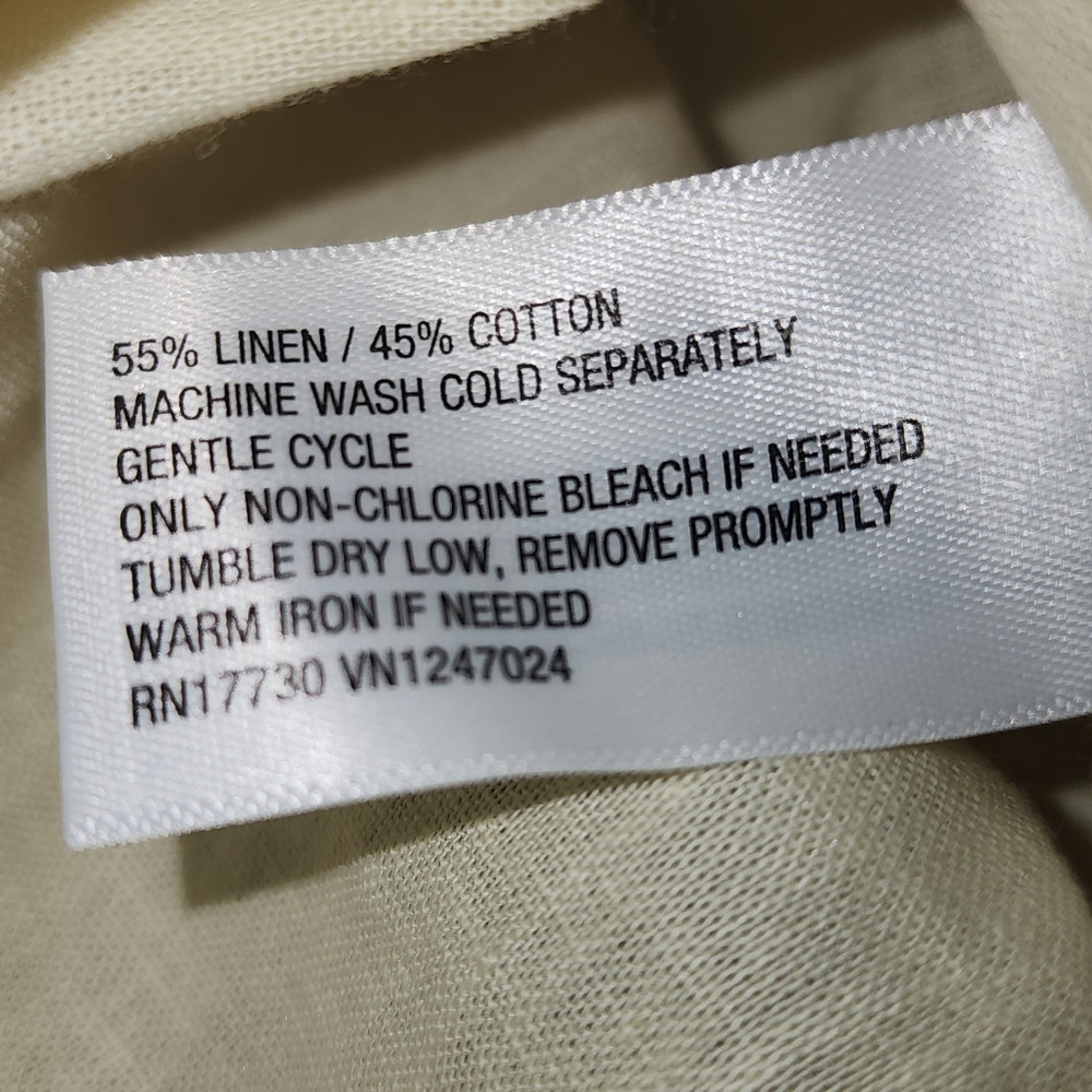 Mens Goodfellow Linen Blend XL Yellow Long Sleeve Button Down - Picture 3 of 3